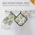 thumbnail image 4 of Yayeee Oven Mitts and Pot Holder Set of 2 Heat Resistant Kitchen Gloves Baking Hot Pad, Beige Floral Pattern, 4 of 5