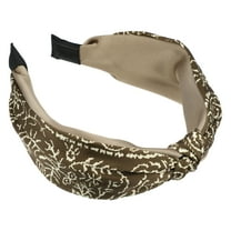 Unique Bargains 1 Pc Fashion Printed Knotted Headwrap for Women for Girls 6.69"x2.17" Brown