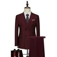 thumbnail image 1 of Npasoilc Sets for Men Men's Double - Breasted Pocket Pants Long Sleeve Lapel Suit Set Multi - Color For Groom Wedding Business Formal Wear, 1 of 6