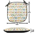 thumbnail image 5 of Kites Chair Seating Cushion Set of 6, Repetitive Pattern of Outdoor Activity Fun Times Print Minimal Design Art Print, Seat Pads for Office with Anti-slip Backing, 16"x16", Multicolor, by Ambesonne, 5 of 7