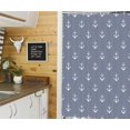thumbnail image 2 of Nautical Anchor Camper RV Shower Curtain for Travel Trailer Bathroom, Blue Kids Camping Small Narrow Shorter Fabric Shower Curtains Set, Happy Camp Outdoor Decor Accessories with Hooks 47X64, 2 of 5
