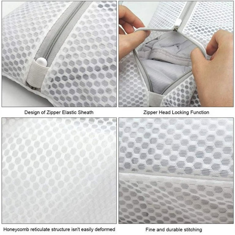 Extra Large Heavy Duty Mesh Laundry Bags Zipper Travel Delicates