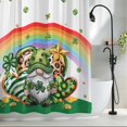 thumbnail image 2 of St Patrick's Day Shower Curtain Set, Waterproof Shower Curtains for Bathroom, Green Shamrock Gnomes Love Star Rainbow Spring Washable Fabric Bath Curtain for Bathtub with Hooks 60x72 Inches, 2 of 9