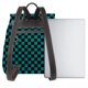 thumbnail image 3 of Balery Black And Teal Checkerboard Mochila de Cuero para Mujeres, Gran Capacidad, Bolsa de Viaje Multifuncional, Mochila de Cuero y Bolsa de Hombro para Mujeres, 3 of 4
