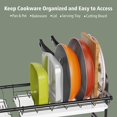 thumbnail image 2 of Dish Drying Rack, 2 Tier Large Dish Rack for Pots and Pans, 304 Stainless Steel Dish Drainer with Drain rd Utensil Holder and 8 Hooks for Kitchen Counter, Black, 2 of 6