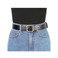 thumbnail image 4 of Cinturón de hebilla para mujer, cinturón ancho suave y casual para vestidos, jeans y pantalones de 92 cm/36.22" en negro con hebilla dorada, 4 of 4