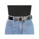 thumbnail image 4 of Cinturón de hebilla para mujer, cinturón ancho suave y casual para vestidos, jeans y pantalones de 92 cm/36.22" en negro con hebilla dorada, 4 of 4