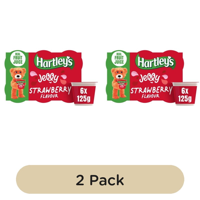 Hartley's Strawberry Jelly Pot Multipack 6 x 125g, British Import (Pack of 2)