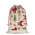 thumbnail image 3 of Christmas Bags Drawstring,Beige Christmas Santa and Animal Pattern Large Xmas Christmas Gift Bags,Reusable for Xmas and New Year Party Favors and Supplies,27.6" X 19.7", 3 of 6