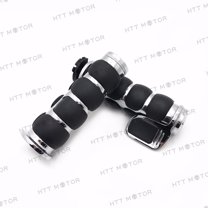 HTTMT- NEW MOTORCYCLE HAND GRIPS FOR 7/8" 22mm HANDLEBAR SPORTS BIKES Chrome
