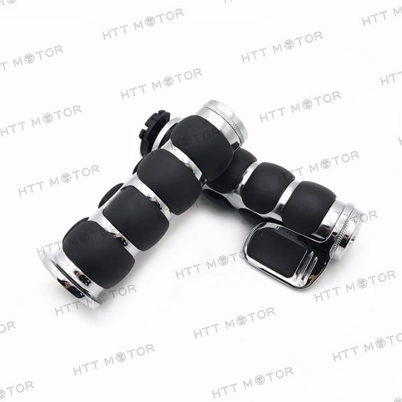 HTTMT- NEW MOTORCYCLE HAND GRIPS FOR 7/8" 22mm HANDLEBAR SPORTS BIKES Chrome
