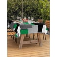 thumbnail image 3 of Outdoor Tablecloth with Umbrella Hole for Patio/Picnic/Party/Camping, Modern Green Grey Waterproof Table Cloth Rectangle Table Cover Washable, Abstract Geometric Color Blocks (60"x 102"), 3 of 8