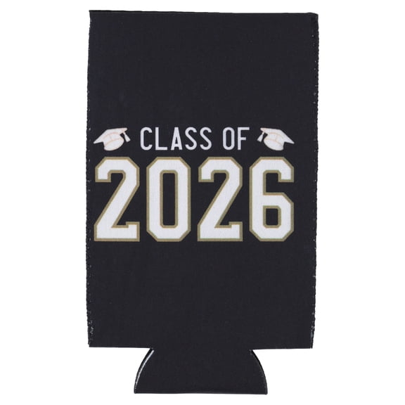 Class of 2026 Soft Can Cooler, Black/White/Gold, Graduation by Way To Celebrate