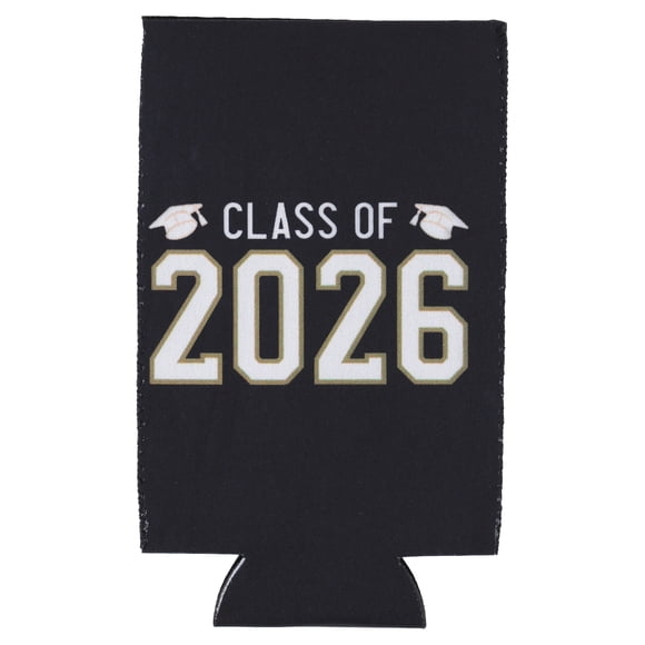 Class of 2026 Soft Can Cooler, Black/White/Gold, Graduation by Way To Celebrate