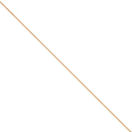14k Rose Gold 7in 1.40mm D/C Spiga Chain Bracelet
