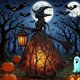 thumbnail image 4 of Halloween Witch Lamp, Gothic Spooky Witch Decor with Holding Lantern, Table Lamp Light for Home, Porch,Party Decor, 4 of 5