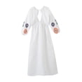 thumbnail image 3 of Vestido Bohemio Yinane Bordado de Flores Manga Larga Cuello en V M, 3 of 7