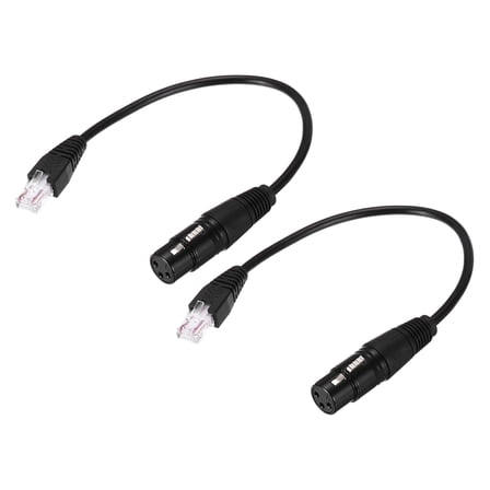 3 Pin XLR Female to RJ45 Male Adapter Cable, 2pcs 1ft XLR Microphone Cable