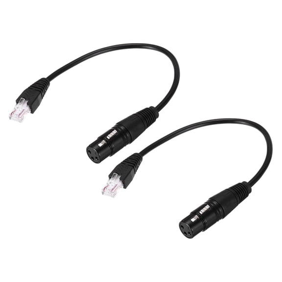 3 Pin XLR Female to RJ45 Male Adapter Cable, 2pcs 1ft XLR Microphone Cable