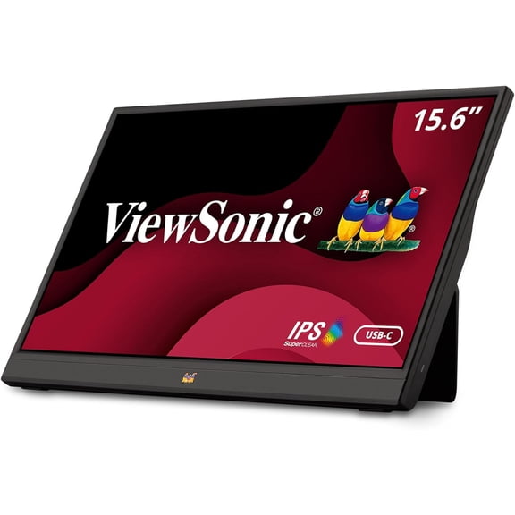 Restored ViewSonic VA1655 -1T-S 15.6 Inch 1080p Portable IPS Monitor with Mobile Ergonomics, USB-C and Mini HDMI for Home and Office