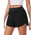 thumbnail image 1 of Pantalones cortos PINSPARK negros de talle alto para correr para mujer, XL, 1 of 5
