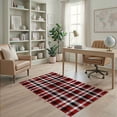 thumbnail image 2 of ODIKA Plaid Gingham Checkered Tartan Border Striped Front Layering Stain Resistant Low Profile for Dorm Room, Small Living Apartment, 2 of 7