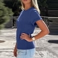 thumbnail image 4 of Womens Oversized Short Sleeve T-Shirts Crew Neck Tops Summer Casual Loose Fit Tees Tunic Shirts Blue M, 4 of 5