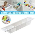 thumbnail image 2 of Bathtub Caddy Tray Plastic Bathtub Basket Shelf Rack Bath Toys Organizer Retractable Storage Rack, 2 of 6