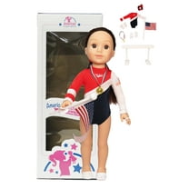 14.5inch Doll Lawran USA Gymnast Complete Gymnastic Set | American Fashion World