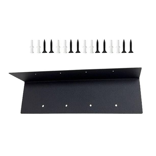 Soporte de esquina para cama de jardín, de metal, en ángulo recto, negro, decorativo, en forma de L, 28 x 7,6 x 7,6 cm, para muebles con estructura de madera. 8 hoyos