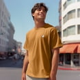 thumbnail image 5 of Dalix Ghost Heavyweight Pigment Dye Tee Short Sleeve Cotton Shirt Mens in Peanut L Large, 5 of 5