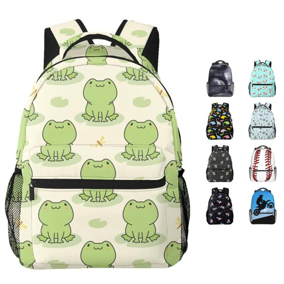 GobdXE Back To School Unisex Student Dinosaur Print Backpack Multi Pocket Water Resistant Daily Daypack Size:One Size