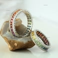 thumbnail image 5 of 925 Starling Silver Rainbow Sapphire Ring, Multi Sapphire Band, Eternity Band Ring, Triple Layer Ring, Anniversary Ring, Handmade Jewelry, Diamond Band, 5 of 5
