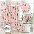 thumbnail image 4 of Christmas Shower Curtain, Pink Cute Santa Cartoon Gingerbread Man Candy Bathroom Decor Curtains, Winter Merry Christmas Kids Fabric Shower Curtain Sets with Hooks, 47X64in, 4 of 5