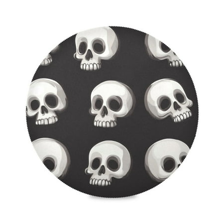 

Round Plate Mat 15.4x15.4 Inchesx1 Placemat Table Mat Kitchen Mat Coffee Mat Fabric Thick Strong Wear-Resistant Heat Resistance Halloween Skeletons1