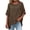 Brown, variant on Oversized T-Shirts for Women Women's Oversized Linen Blouse Crew Neck Short Sleeve Flowy Boho Tee Tops with Pockets Brown 4XL