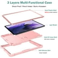thumbnail image 3 of Dteck Case for Samsung Galaxy Tab S7 FE SM-T730/T736B 12.4-inch 2021,Shockproof Rubber Armor Case 3-Layer Protection Hybrid Drop-Proof Kickstand Cover for Galaxy S7+ SM-T970 12.4",Rosegold, 3 of 8