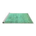 thumbnail image 2 of Ahgly Company Machine Washable Indoor Rectangle Oriental Turquoise Blue Modern Area Rugs, 7' x 9', 2 of 4