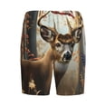 thumbnail image 2 of Lsque American Wildlife Deer Forest Mens Sleep Pajama Shorts,Short Pajama Pants, Cotton Ultra-Soft Knit-Small, 2 of 9