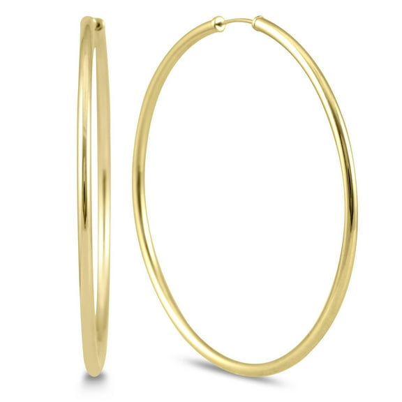 50MM Endless Hoop Earrings 14k Yellow Gold
