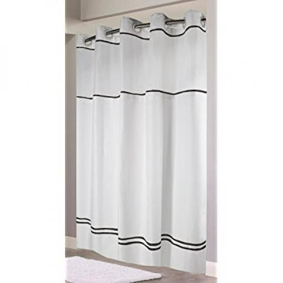 Hookless Rbh40my040 Monterey Shower Curtain White Black