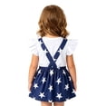 thumbnail image 5 of Ulitacool Girl'S 4Th Of July Clothes Patriotic Outfit Sleeveless Shorts Independence Day Star Print Tees Dress With And Adjustable Straps Fashion Clothing 12-24 Months White, 5 of 8