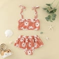 thumbnail image 2 of Toddler Baby Girls Swimsuit Summer Little Daisy Flowers Printed Ruffles Two Piece Bikini Swimwear for Girls Size 12-18 Months, 2 of 9