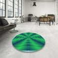 thumbnail image 4 of Ahgly Tapis Rond Lavable en Machine Intérieur Transitionnel Vert Printemps, 4 Pieds Rond, 4 of 7