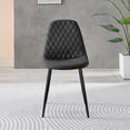 thumbnail image 5 of 2x Corona Black Leg Black Faux Leather Dining Chair, 5 of 6