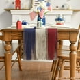 thumbnail image 2 of Wood Style Stripes 4th of July Patriotic Memorial Day Table Runner, Independence Day Kitchen Dining Table Decoration for Home Party Decor 13x72 Inch, 2 of 6