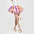thumbnail image 3 of Womens Dresses Women Gauze High Waist Rainbow Fold Short Skirt Layered Tutu Dancing Skirt, 3 of 6