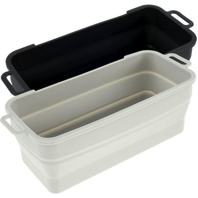 AMERTEER 2 Pack Doublures de Tasse à Graisse en Silicone Réutilisables Attrape-Graisse pour Gril Noir & Bleu