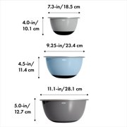 OXO SoftWorks Stainless Steel Insulated Mixing Bowls, Set of 3, Multicolor – Non-Slip Base, Nesting Design