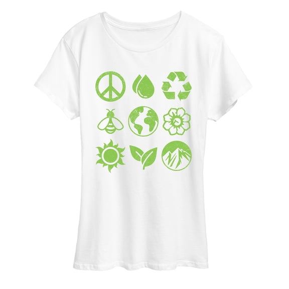 Instant Message - Earth Day Grid - Women's Short Sleeve Graphic T-Shirt